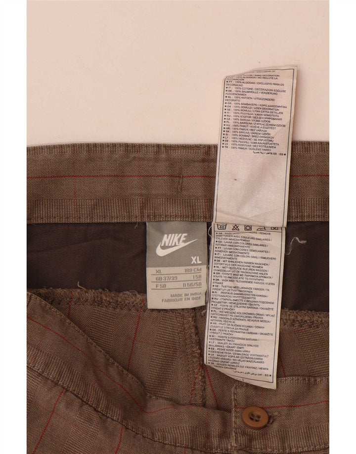 Nike Herre Cargo Shorts XL W38 Grå ternet bomuld