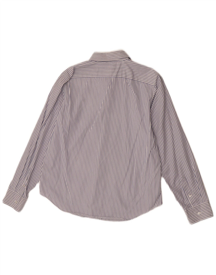 Ralph Lauren Dameskjorte UK 14 Medium Blue Pinstripe Bomuld