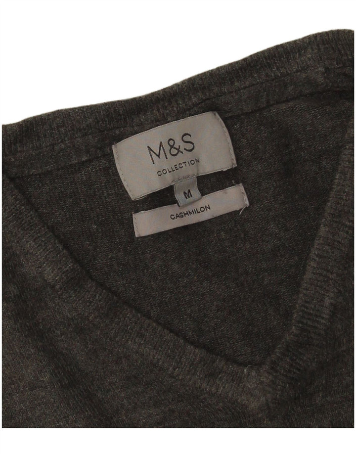 Marks & Spencer Herre V-hals sweater Medium Grå Akryl