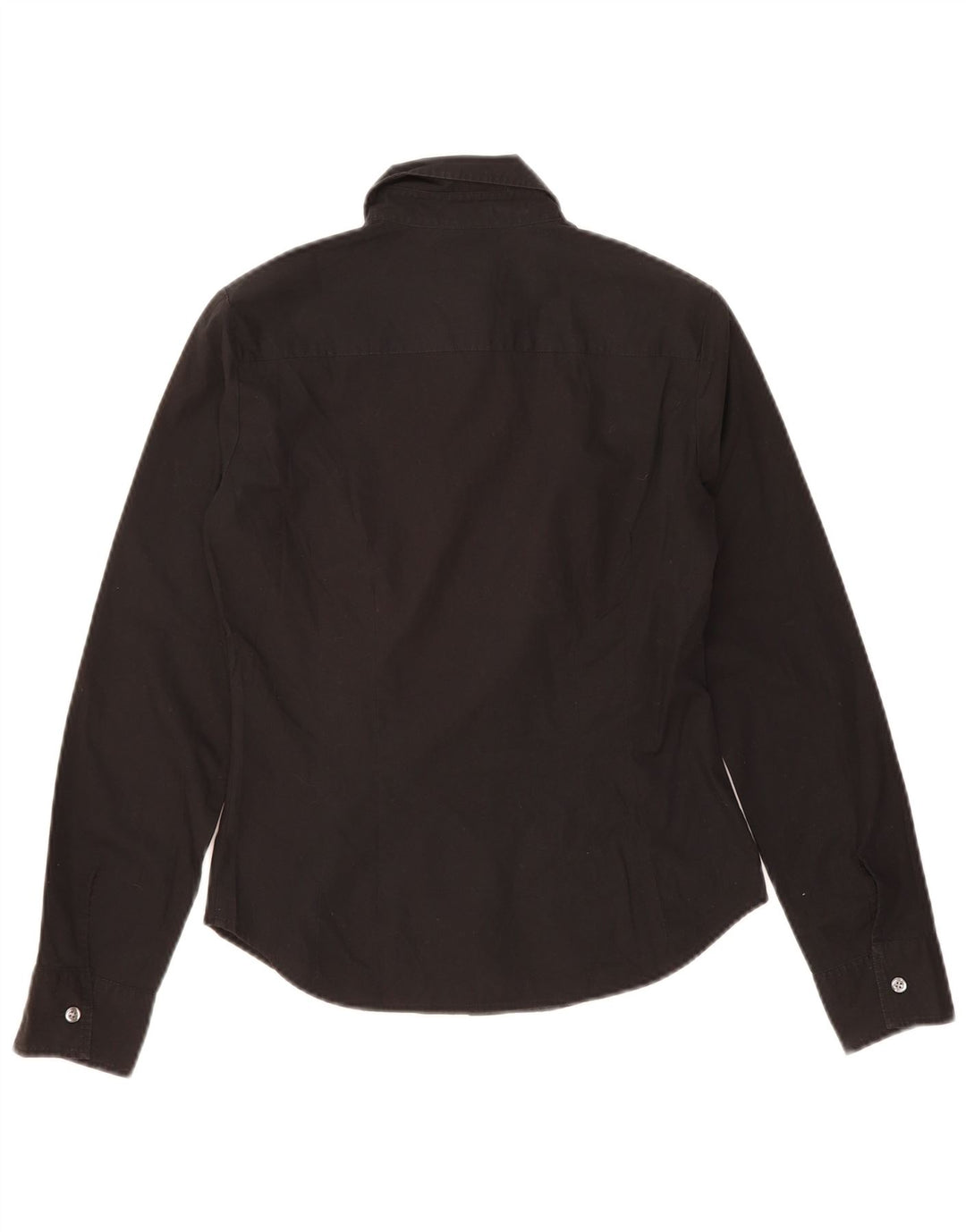 BENETTON Womens Shirt UK 10 Small Black Cotton