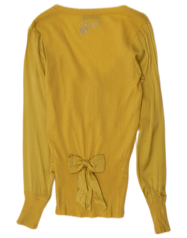 Guess By Marciano Dame Boat Neck Sweater US 1 XS Yellow Cashmere