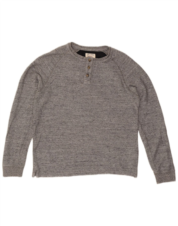 Fat Face Herre sweatshirt Jumper Medium Grey Flecked Bomuld