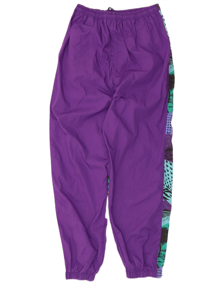 Vintage Dame Loose Fit Fuld træningsdragt UK 16 Large Purple Patchwork
