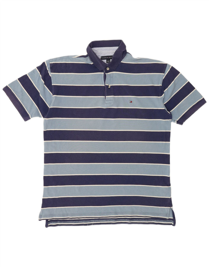 Tommy Hilfiger Polo Shirt til mænd XL Marineblå stribet bomuld