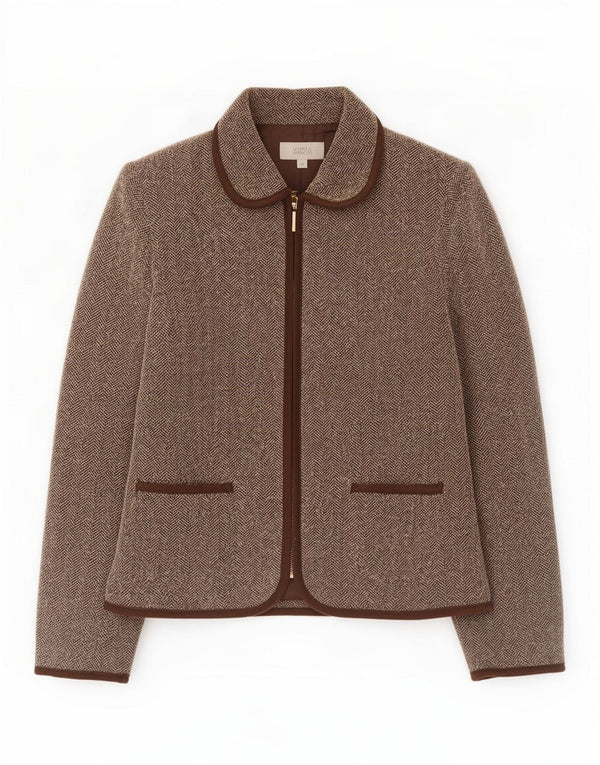 Marks & Spencer Dame Blazer Jacket UK 10 Lille brun sildeben