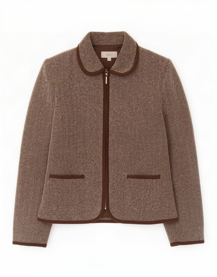 Marks & Spencer Dame Blazer Jacket UK 10 Lille brun sildeben