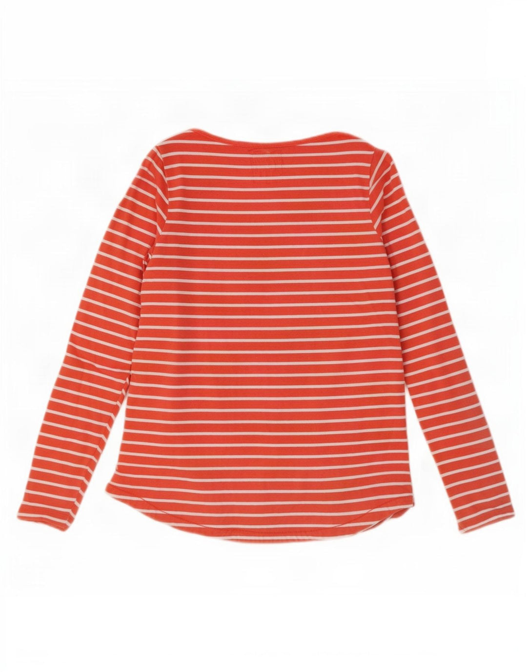 Fat Face Dame Top Langærmet UK 12 Medium Orange Stribet Bomuld