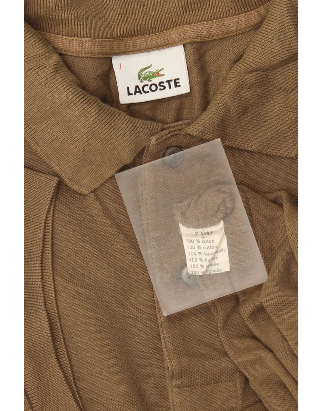 Lacoste herre poloskjorte str. 7 2XL brun bomuld