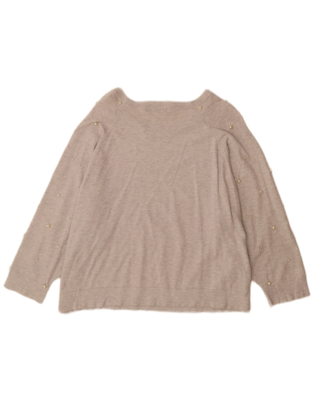 Zara Dame Oversized Boat Neck Jumper Sweater UK 14 Medium Grey Viscose
