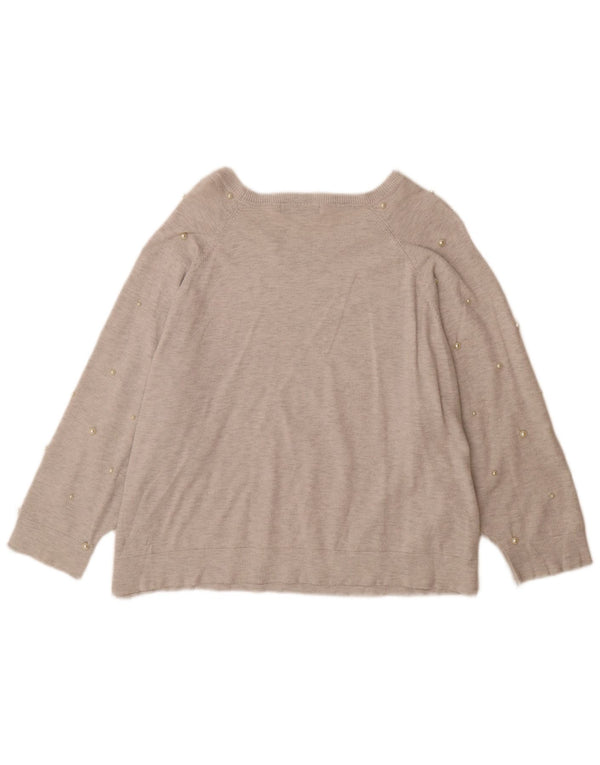 Zara Womens Oversized Boat Neck Jumper Sweater UK 14 Medium Grey Viscose