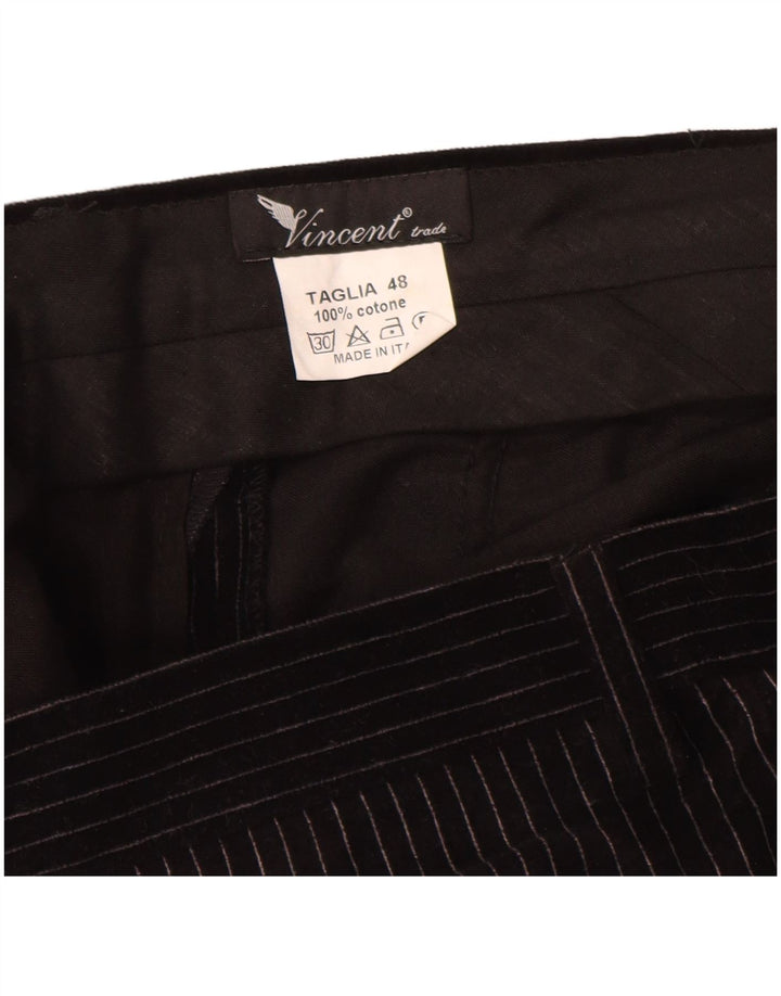 Vincent Herre 2-knap 2-delt jakkesæt IT 48 Medium W30 L32 Sort nålestribe