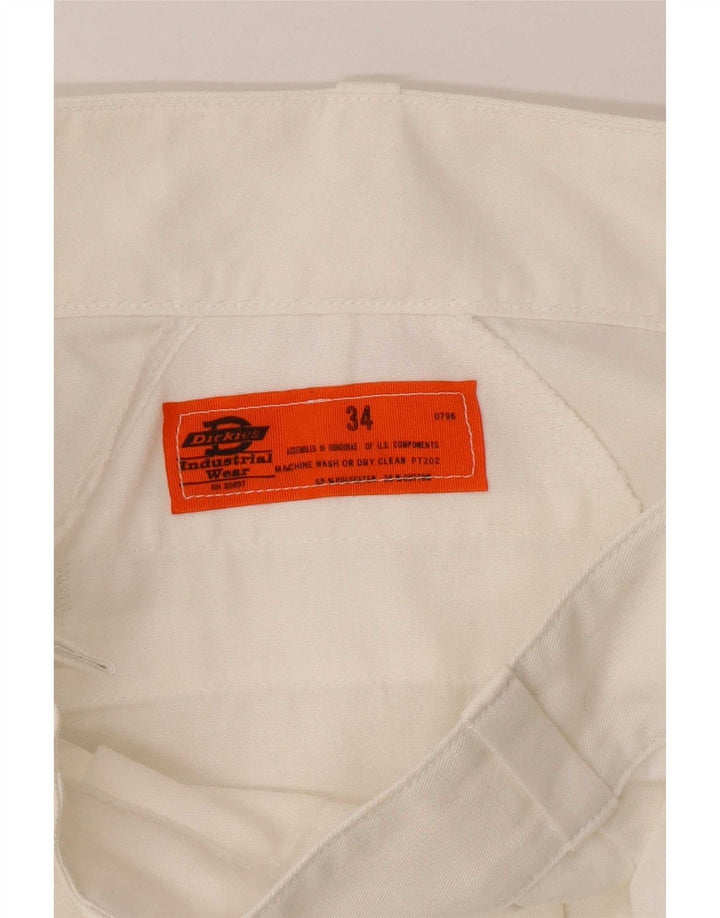 Dickies Lige Chinobukser til mænd W34 L28 Hvid polyester