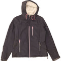 SUPERDRY Dame Windtrekker Hætte vindjakke UK 14 Large Grå