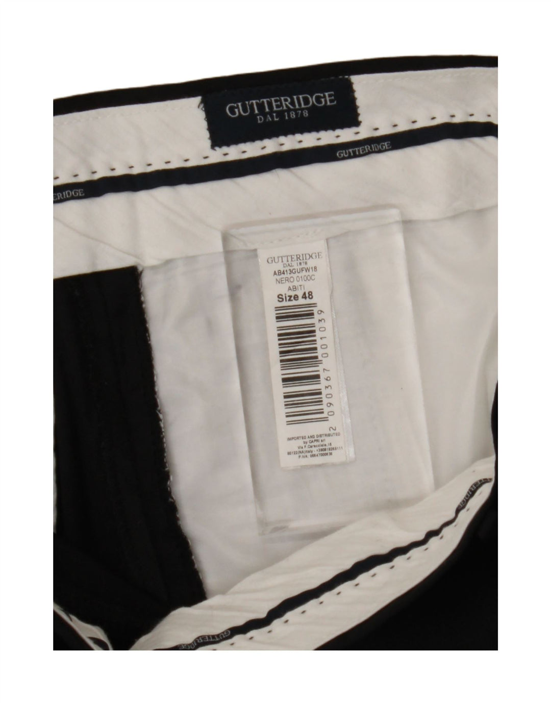 Gutteridge Herre Slim Suit Bukser IT 48 Medium W32 L29 Sort Polyester