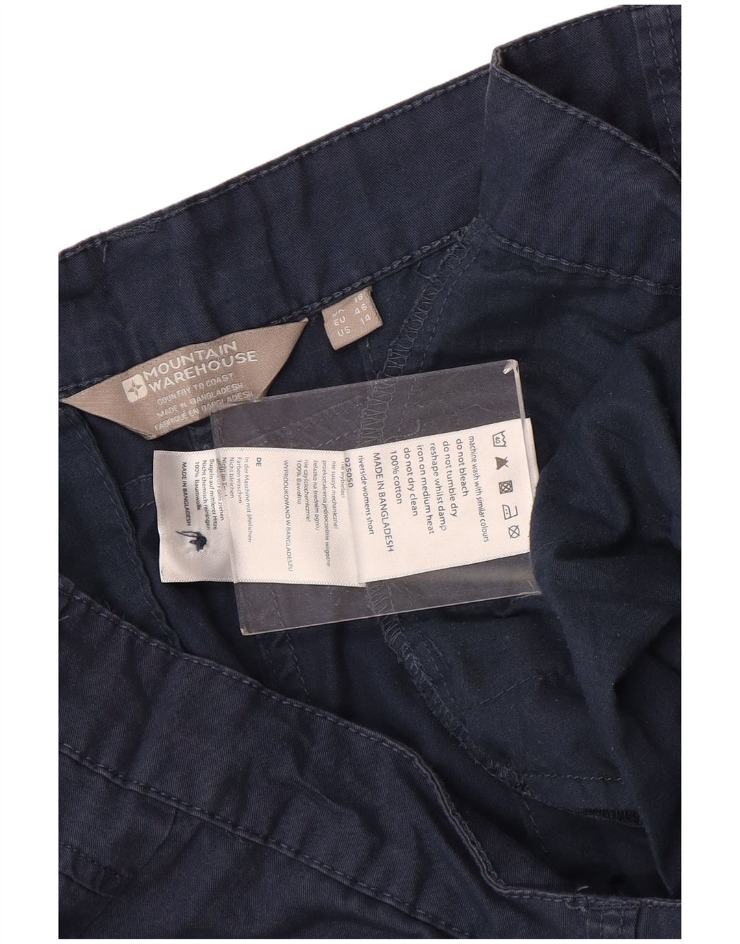 MOUNTAIN WAREHOUSE Kvinder Casual Shorts UK 18 XL W40 Marineblå Bomuld