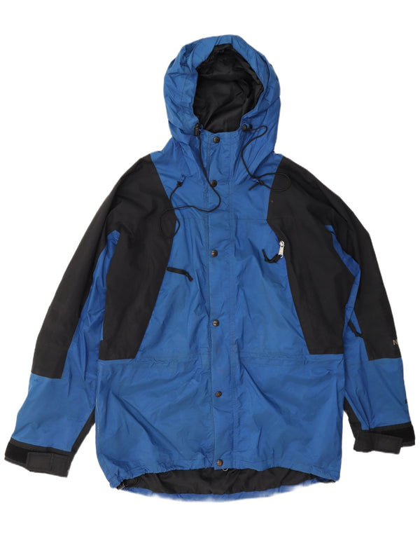 The North Face Regnjakke med hætte til mænd UK 40 Large Blue Colourblock Nylon