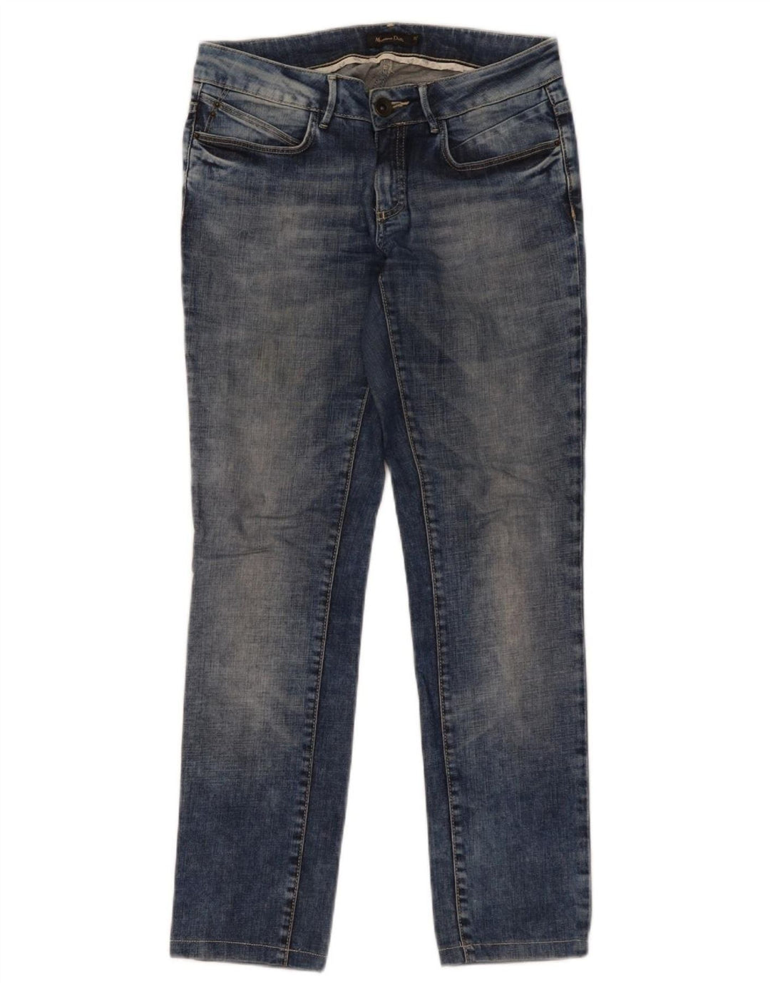 Massimo Dutti Dame Slim Jeans W28 L29 Blå Bomuld