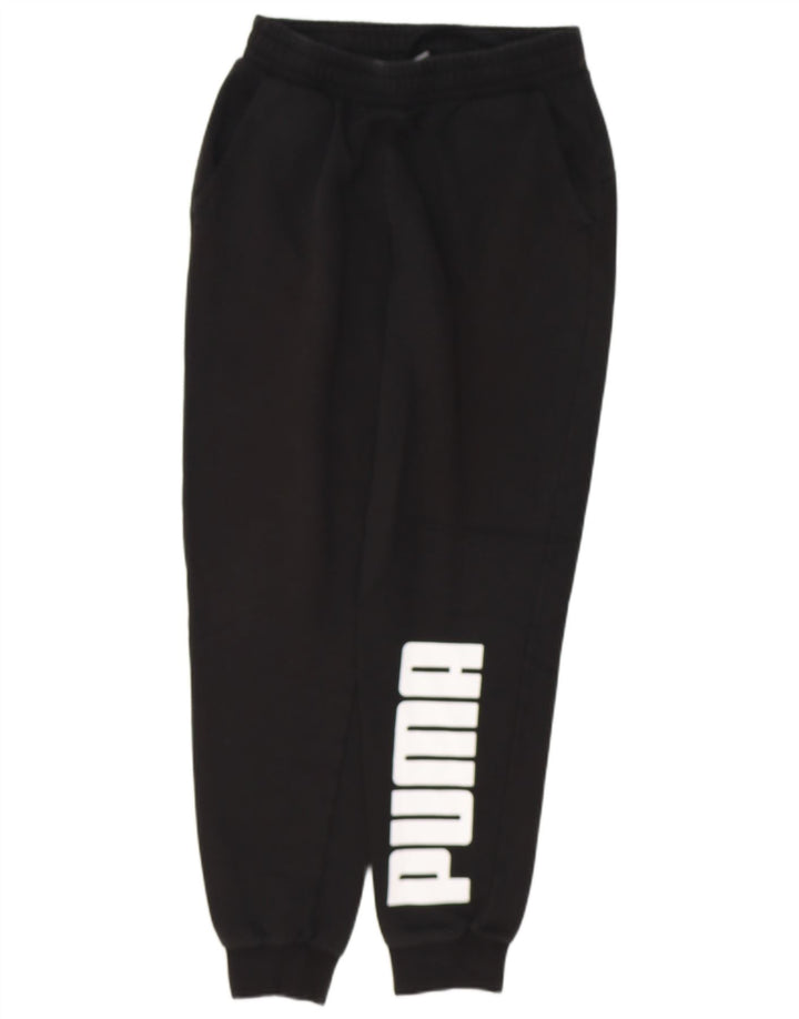 PUMA Mens Graphic Tracksuit Trousers Joggers Medium  Black Cotton