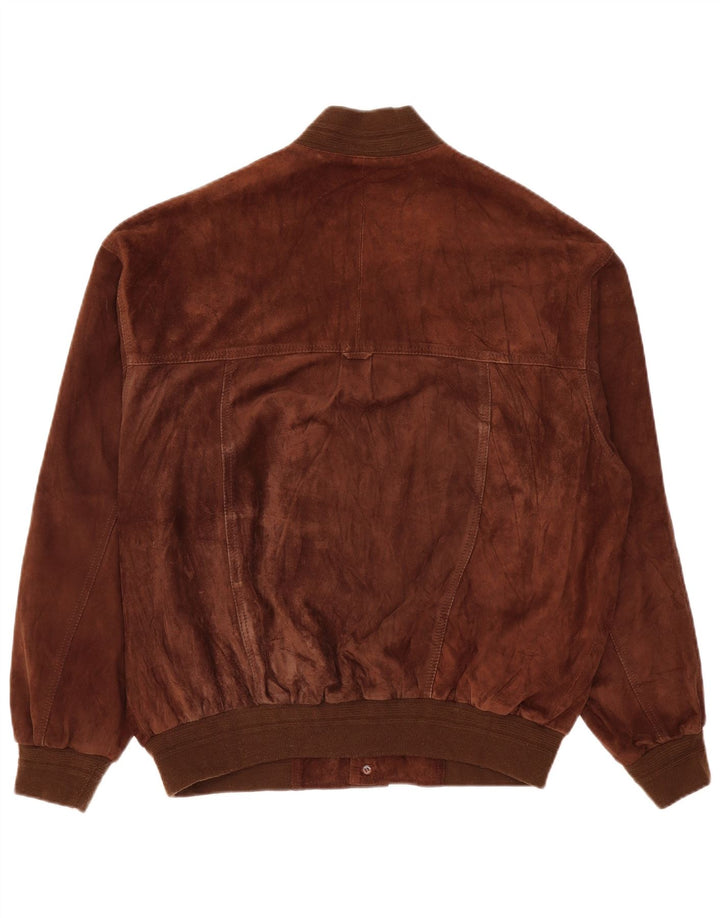 Vintage herre bomber ruskindsjakke EU 54 2XL brunt læder