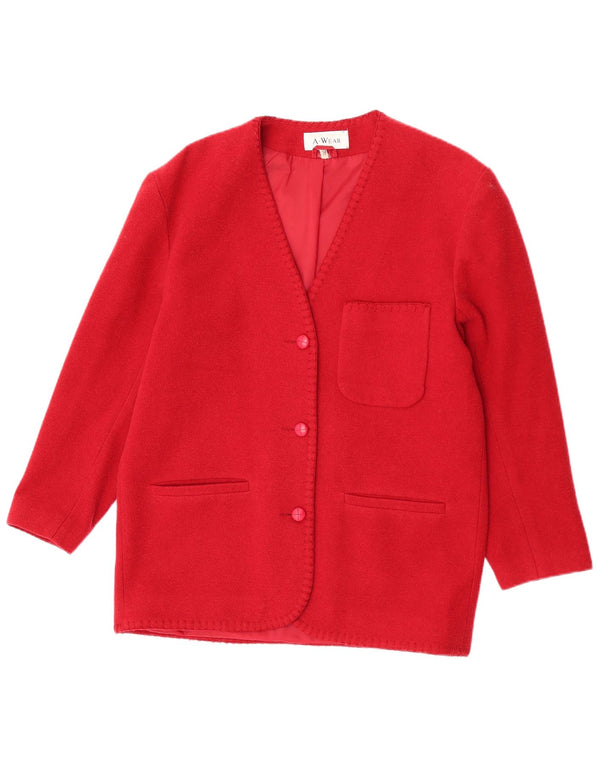 A.Wear Dame 3-knaps blazerjakke UK 12 Medium Rød Uld