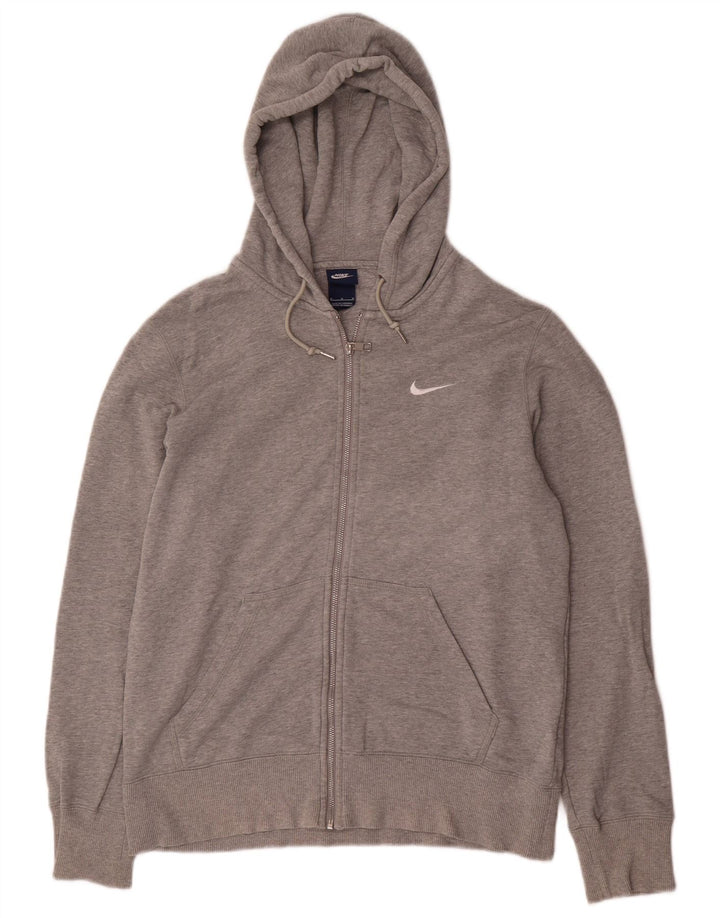 Nike Herre Regular Fit Hættetrøje med lynlås mellemgrå bomuld