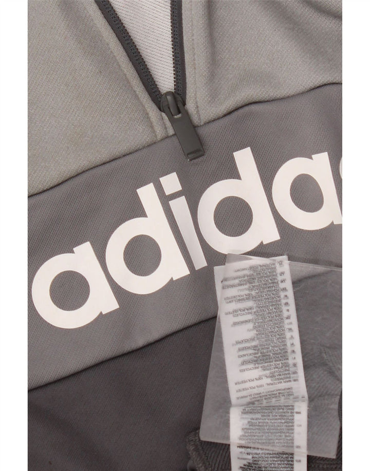 ADIDAS Boys Aeroready Graphic Sweatshirt Jumper 9-10 Years Grå