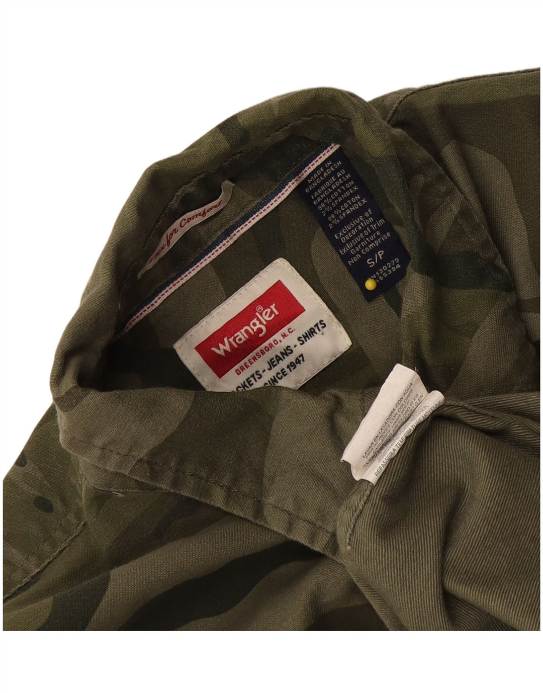 Wrangler Herreskjorte Lille Khaki Camouflage Bomuld