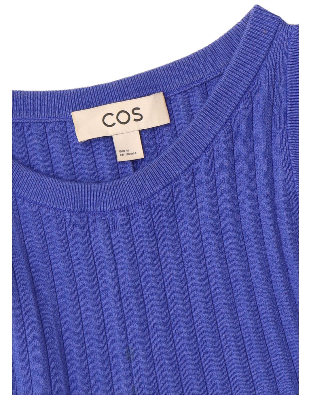 COS ærmeløs teltkjole til kvinder UK 14 Medium Blue Cotton