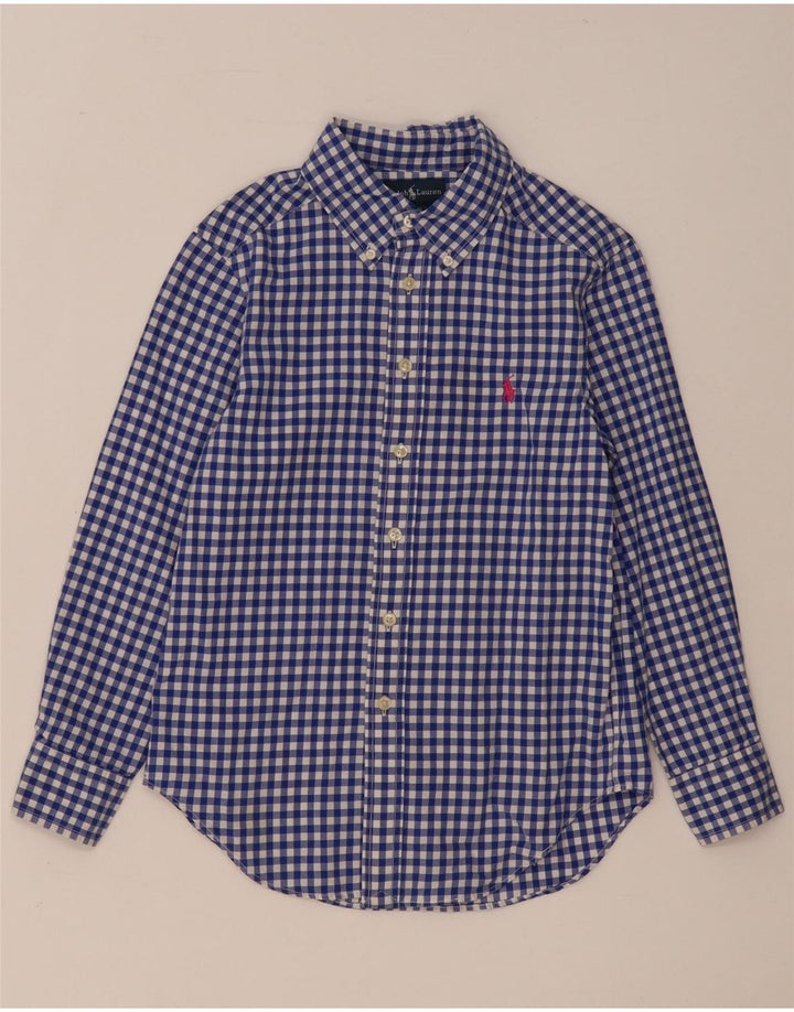 Ralph Lauren drengeskjorte 7-8 år lille blå Gingham bomuld