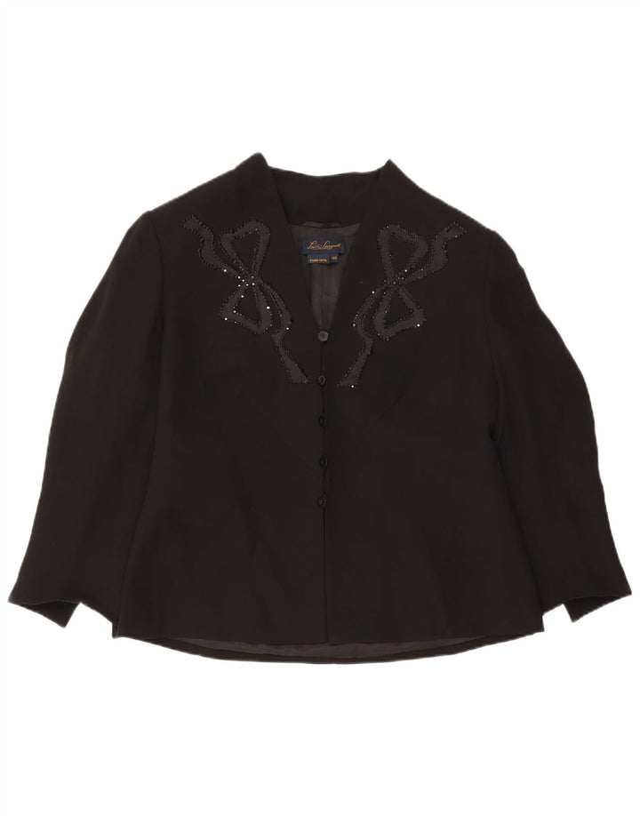 Luisa Spagnoli Dame Cardigan Top IT 48 XL Sort Silke