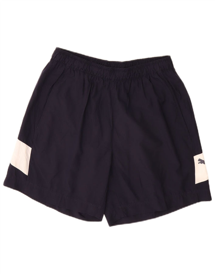 PUMA Mens Sport Shorts Large Navy Blue Colourblock Polyester