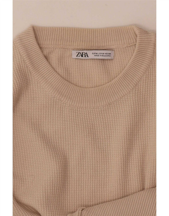 Zara Herre sweater med rund hals, medium beige