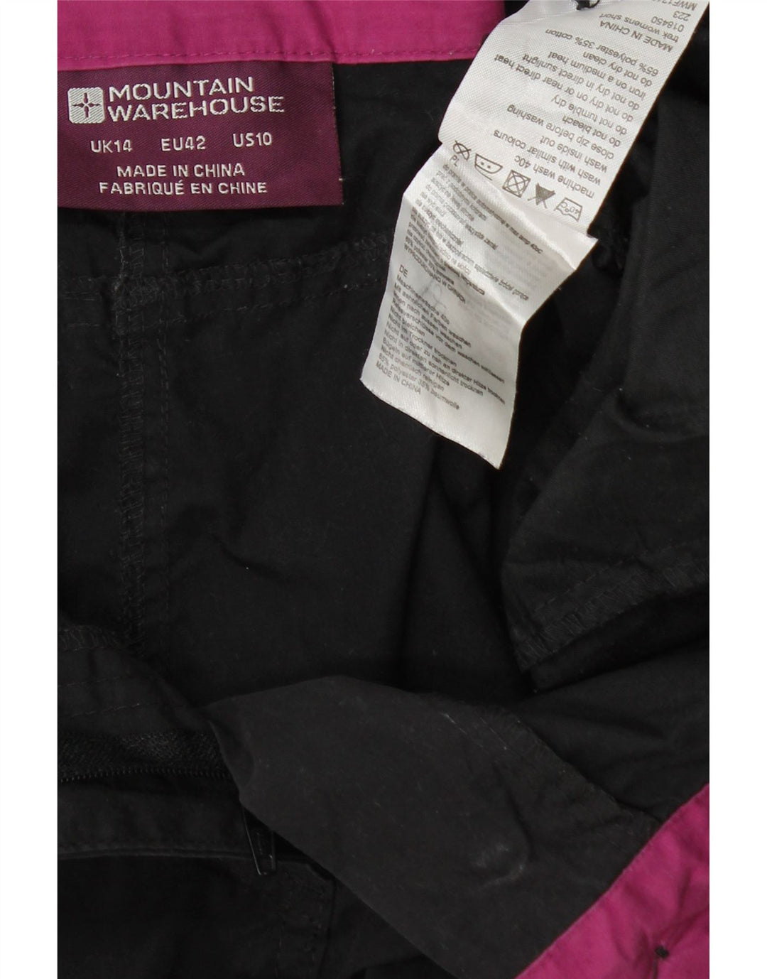 MOUNTAIN WAREHOUSE Dame Cargo Shorts UK 14 Large W32 Black Polyester