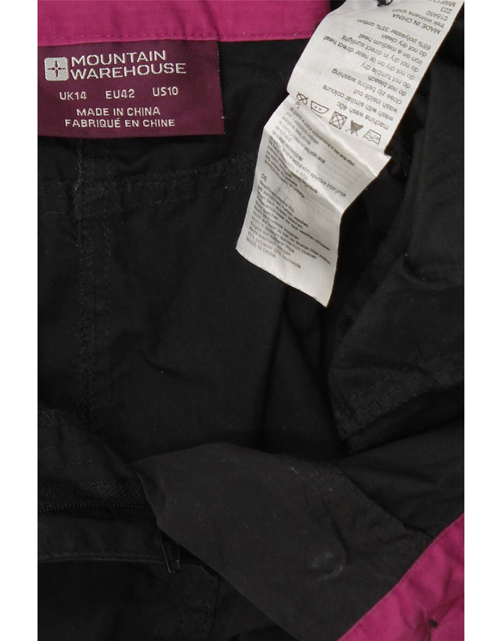 MOUNTAIN WAREHOUSE Dame Cargo Shorts UK 14 Large W32 Black Polyester