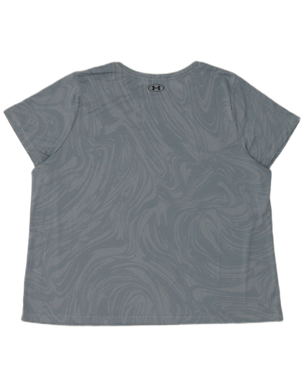 Under Armour Dame T-Shirt Top 2XL Blå Geometrisk Polyester