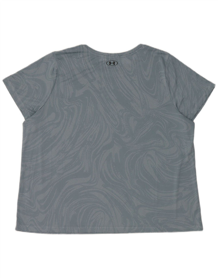 Under Armour Dame T-Shirt Top 2XL Blå Geometrisk Polyester