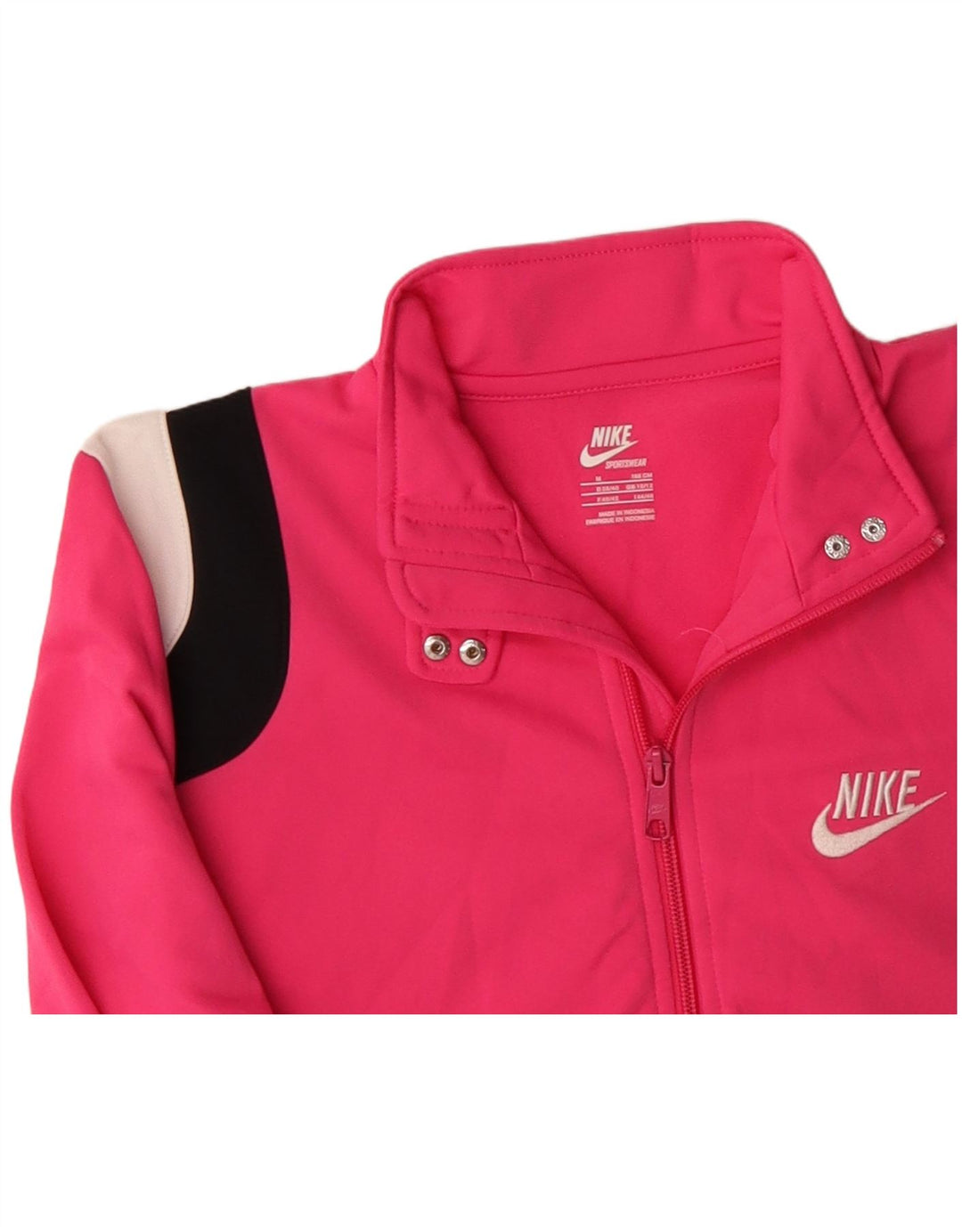 NIKE træningsdragt topjakke til kvinder UK 12 Medium Pink Colourblock Polyester