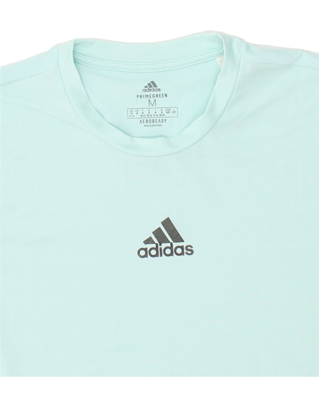 ADIDAS Womens Aeroready T-Shirt Top UK 12/14 Medium Blue Polyester Vintage Adidas and Second-Hand Adidas from Messina Hembry 