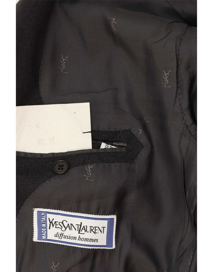 Yves Saint Laurent Herre 2-knaps blazerjakke IT 56 3XL Grå Uld Klassisk
