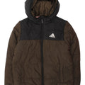 Adidas drenge hættepolstret jakke 9-10 år Khaki Colourblock Polyester