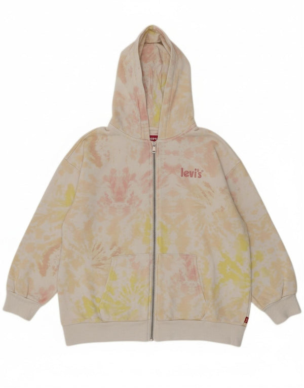 Levi's Girls Loose Fit Hættetrøje med lynlås 11-12 år Gul Tie Dye Bomuld
