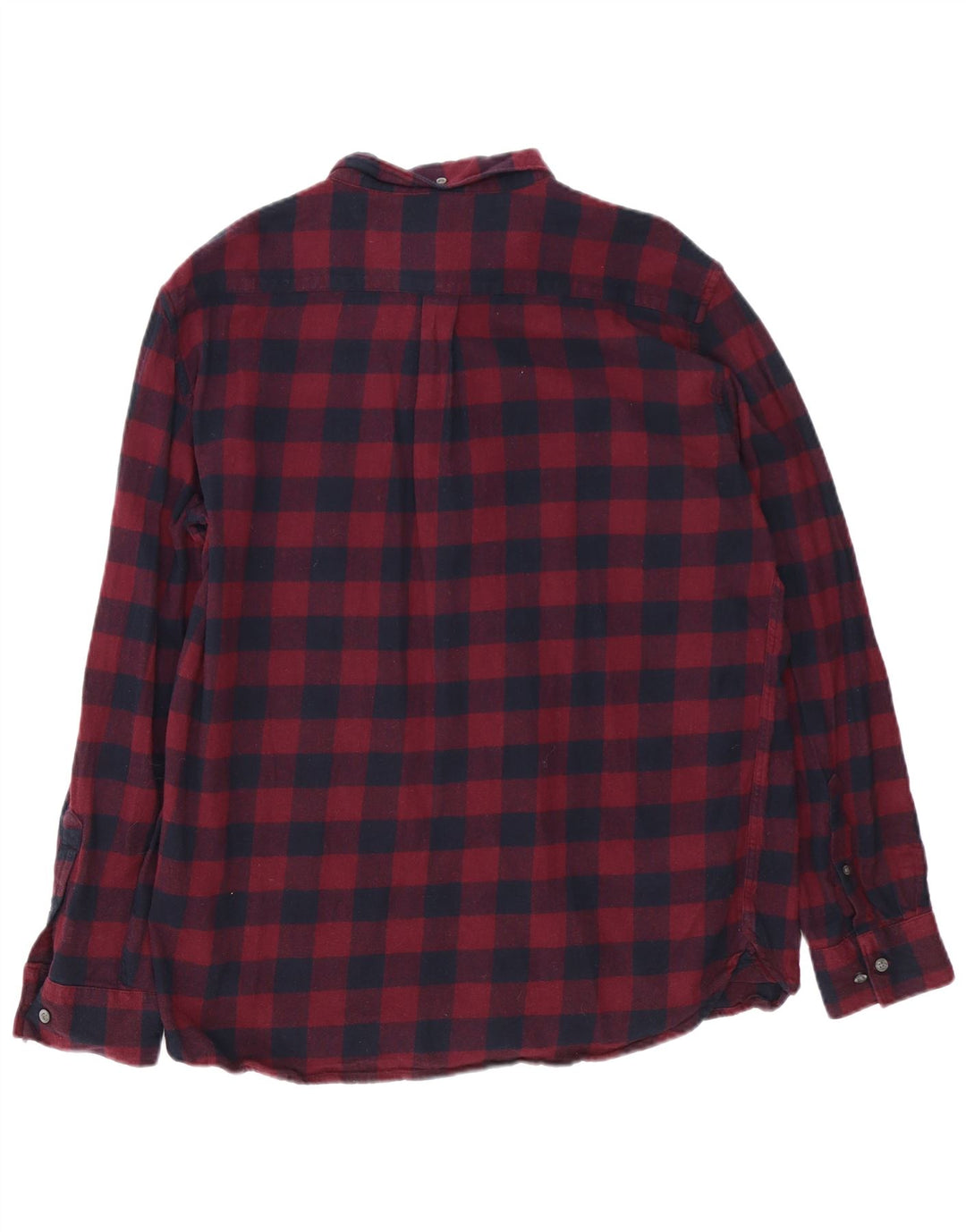 French Connection Herre flannelskjorte 2XL Burgundy Gingham Cotton