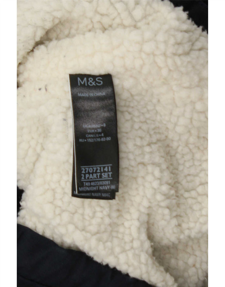 Marks & Spencer Herre Oversized Hooded Parka Jacket UK 8 Small Navy Blue
