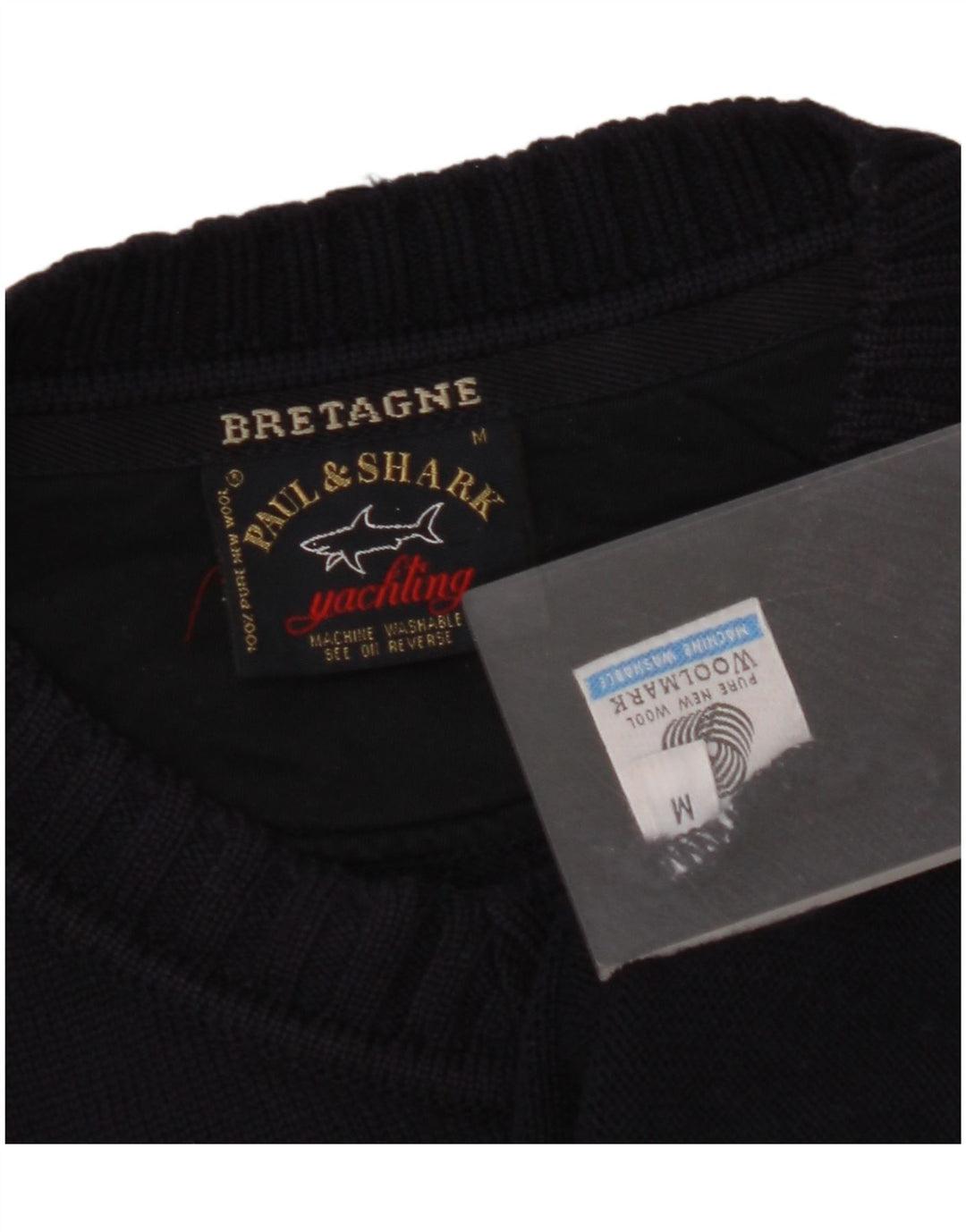 PAUL & SHARK Herre V-hals sweater Medium Navy Blue New Wool