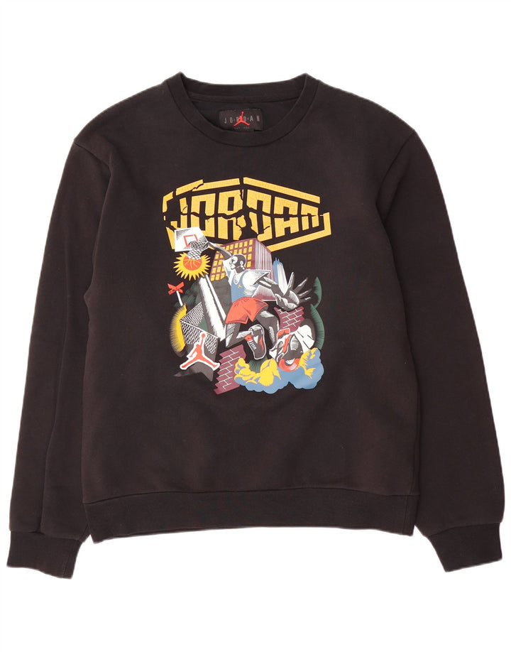 Jordan Herre grafisk sweatshirt jumper lille sort bomuld