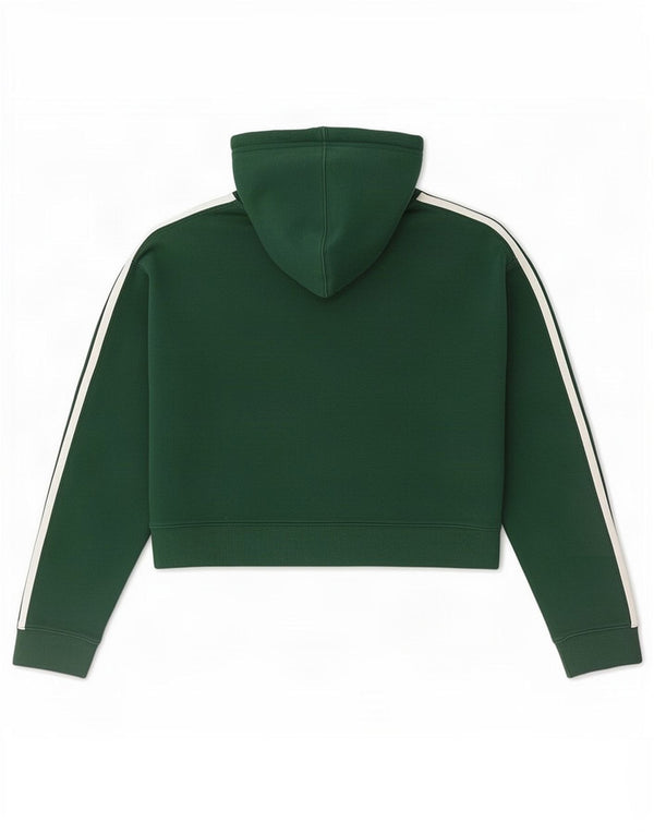 Adidas Womens Crop Oversized Hoodie Jumper UK 6 XS Grøn bomuld