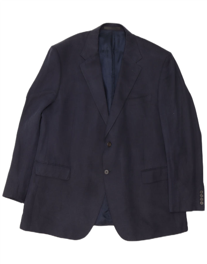 Marks & Spencer Herre 2-knaps blazerjakke UK 46 XL marineblå silke