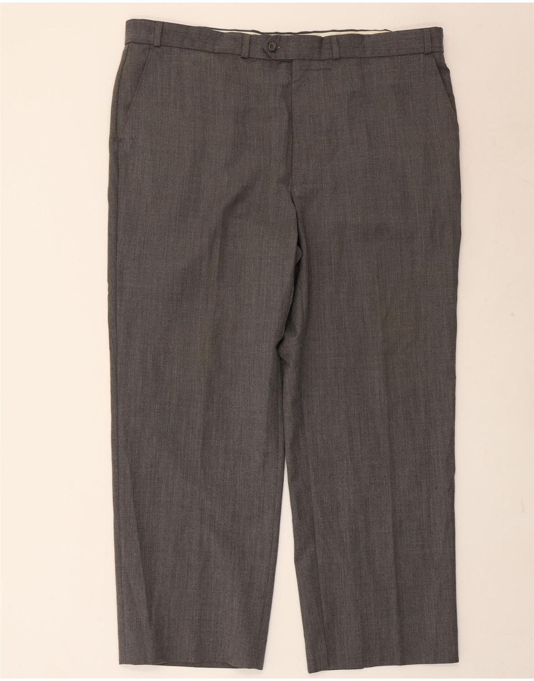 Marks & Spencer Straight Suit Bukser til mænd W42 L29 Gråstribet polyester