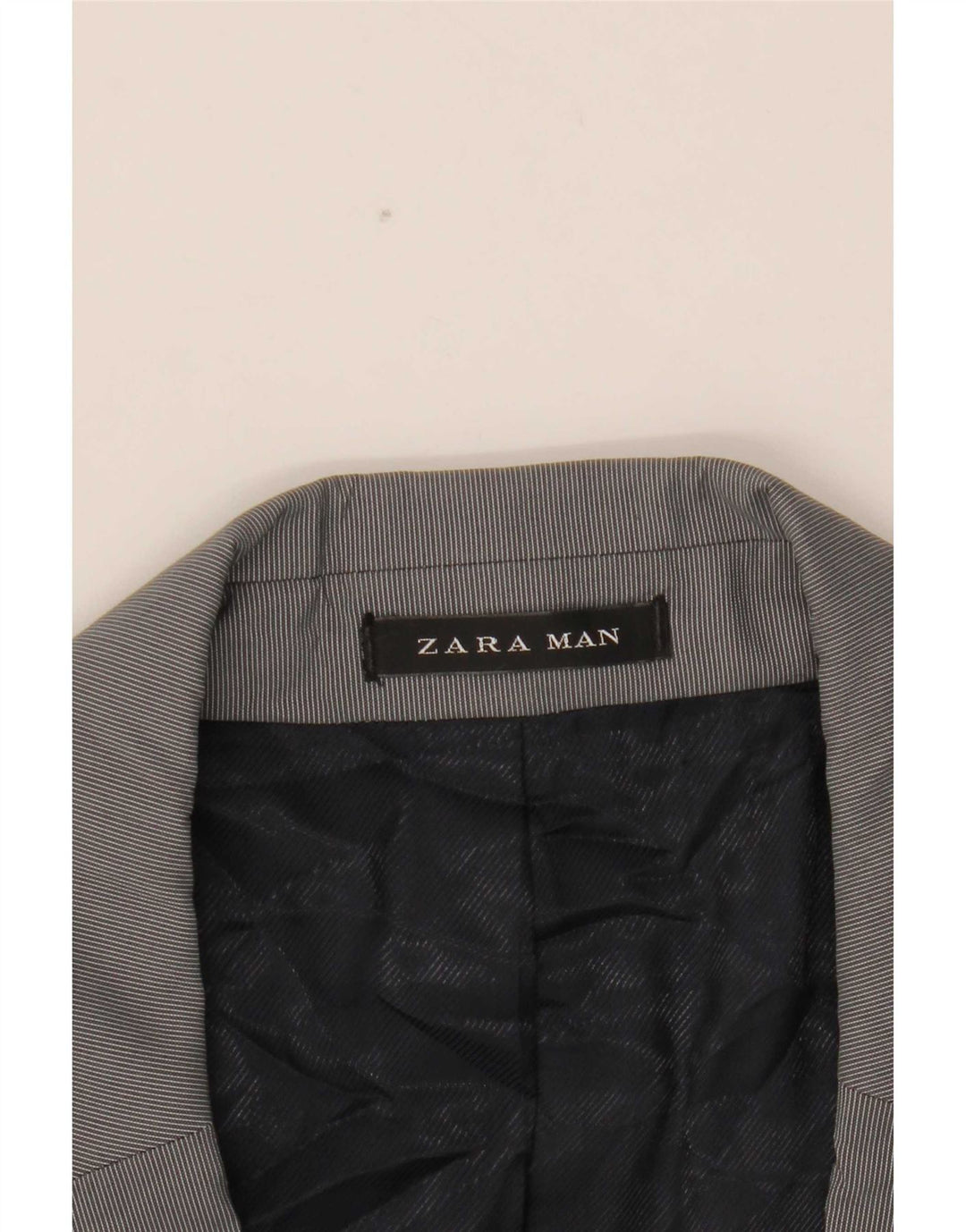 Zara Herre 2-knaps blazerjakke EU 54 XL Grå nålestribet polyester