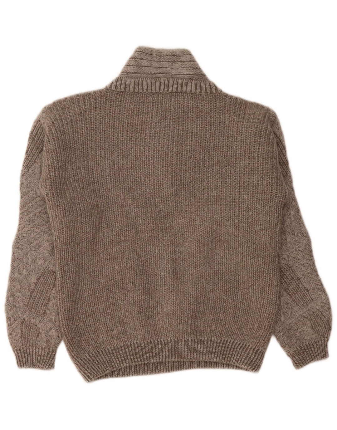 Vintage Dame V-hals sweater UK 14 Medium Grå Geometrisk